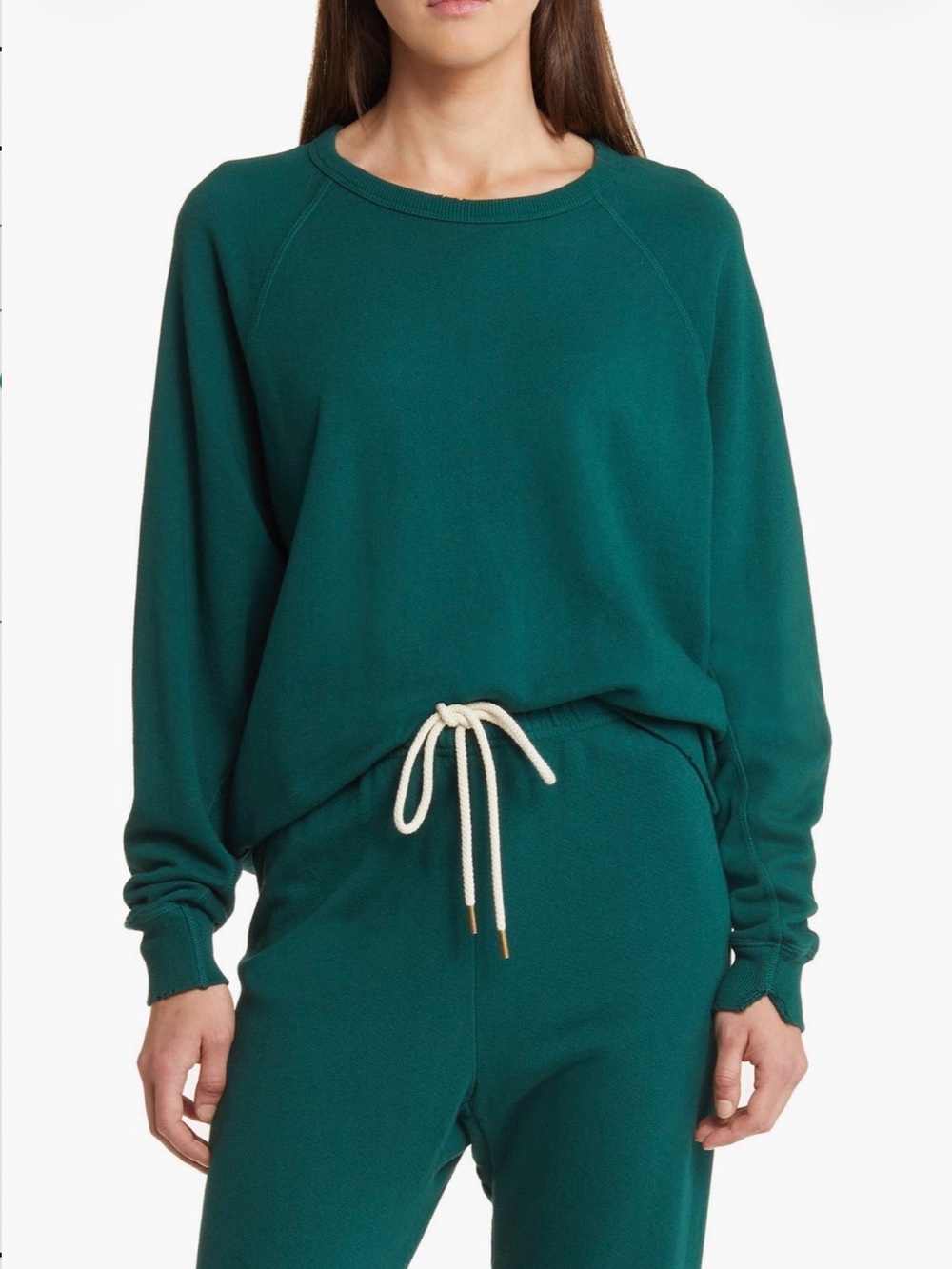 THE GREAT. Women’s Green Grove College French Terry Crewneck Sweatshirt